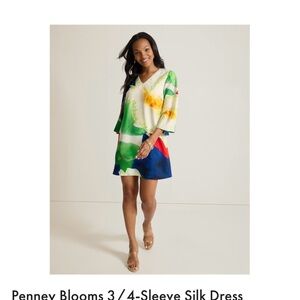 Tommy Bahama Multicolor Watercolor V-Neck Mini Dress